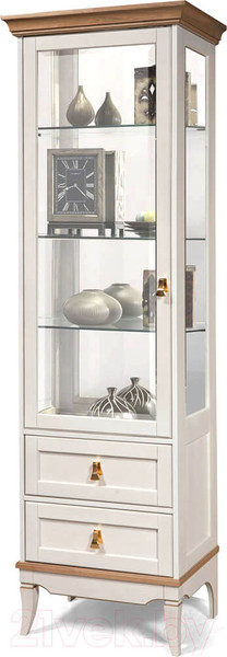 Изображение товара Шкаф с витриной Гомельдрев Тельма ГМ 6506-01 Дуб (бел/натуральный дуб)