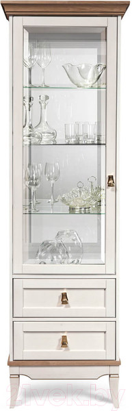 Изображение товара Шкаф с витриной Гомельдрев Тельма ГМ 6506-01 Дуб (бел/натуральный дуб)