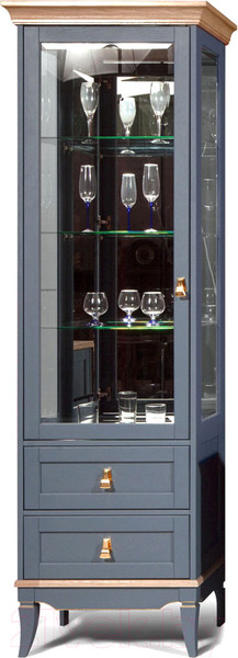 Изображение товара Шкаф с витриной Гомельдрев Тельма ГМ 6506-01 Дуб (капри/натуральный дуб)