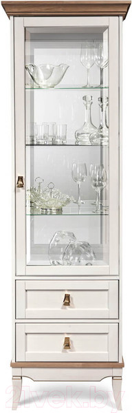 Изображение товара Шкаф с витриной Гомельдрев Тельма ГМ 6506 Дуб (белый/натуральный дуб)