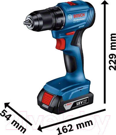 Изображение товара Профессиональная дрель-шуруповерт Bosch GSR 185-LI (0.601.9K3.000)