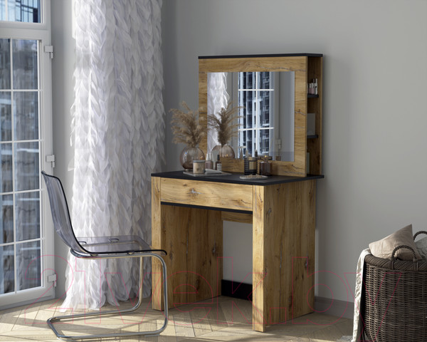 Изображение товара Туалетный столик Интерлиния Quartz QZ-СТ1 (дуб нокс/черный)