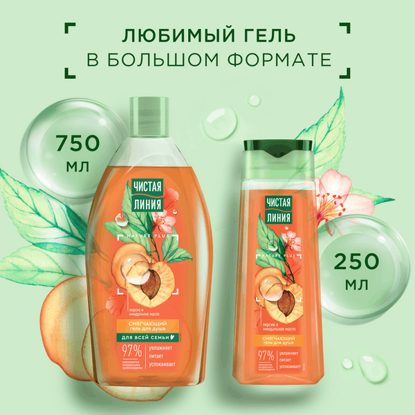 Изображение товара Гель для душа Чистая Линия Смягчающий (750мл)