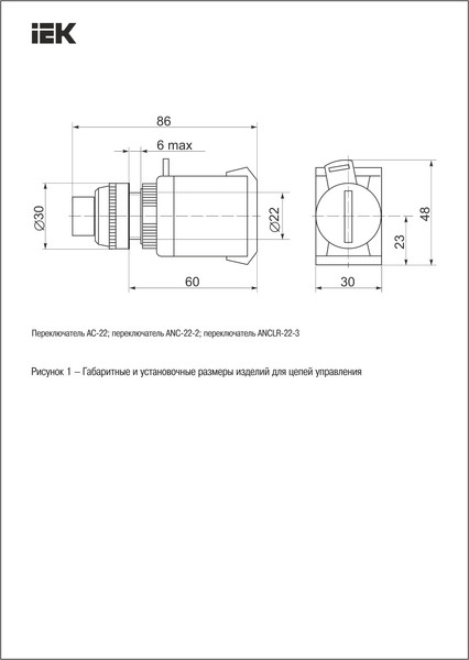 Изображение товара Переключатель IEK ANСLR-22-3 BSW10-ANCLR-3-K04