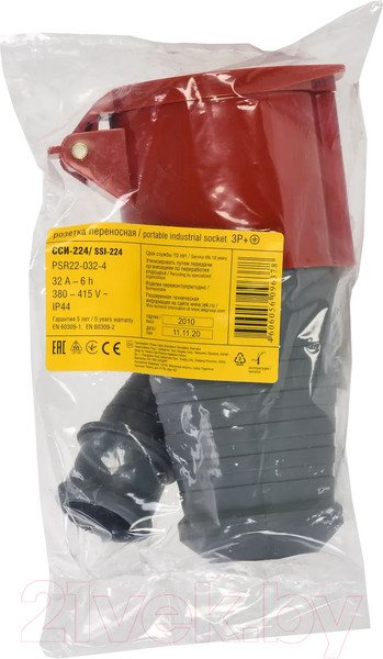Изображение товара Розетка силовая IEK PSR22-032-4