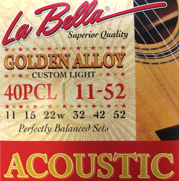 Струны для акустической гитары La Bella 40PCL — фото 3