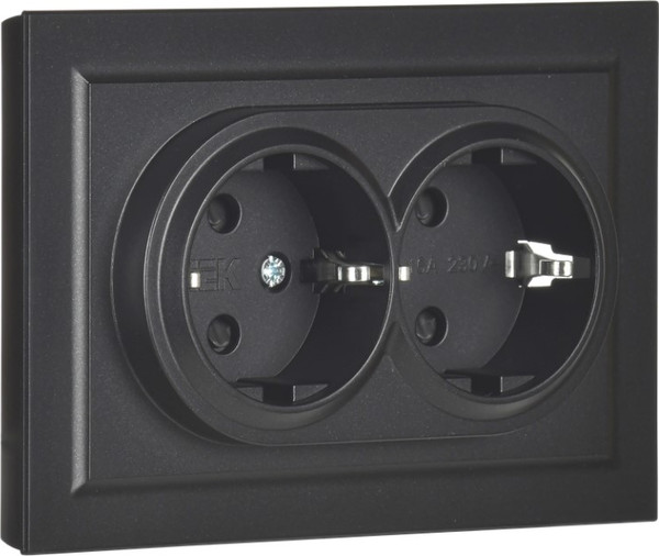 Изображение товара Розетка IEK Brite BR-R21-16-K02-F (черный)