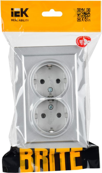 Изображение товара Розетка IEK Brite BR-R21-16-K47-F (алюминий)