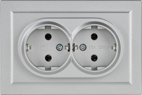 Изображение товара Розетка IEK Brite BR-R21-16-K47-F (алюминий)
