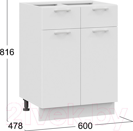 Изображение товара Шкаф-стол кухонный ТриЯ Габриэлла 1Н6Я1 (белый/сноу)