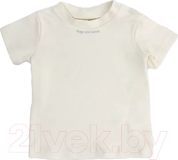Изображение товара Футболка для малышей Rant Hugs And Kisses / 4672/4-74 (Vanilla Beige, р.74)