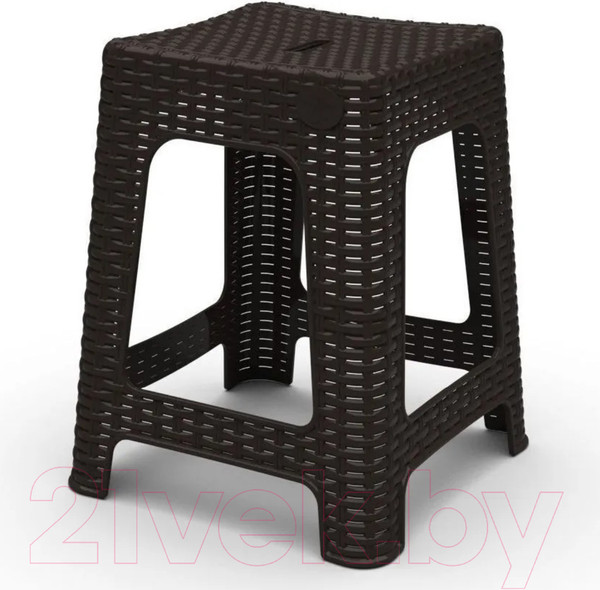 Изображение товара Табурет пластиковый Ingreen Rattan / ING6181ГШК (горький шоколад)