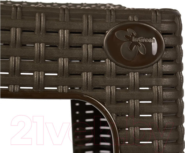Изображение товара Табурет пластиковый Ingreen Rattan / ING6181ГШК (горький шоколад)