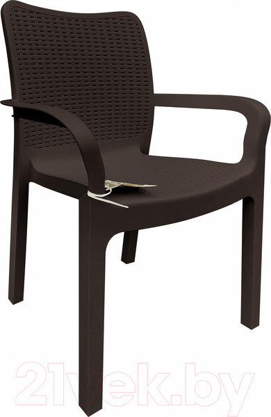 Изображение товара Стул пластиковый Ingreen Rattan / ING6182ГШК (горький шоколад)