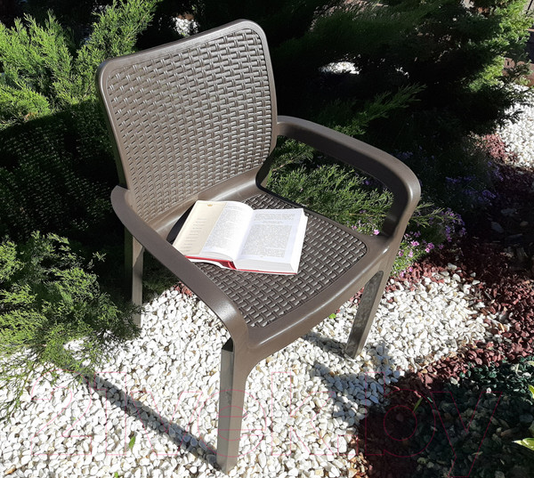 Изображение товара Стул пластиковый Ingreen Rattan / ING6182ГШК (горький шоколад)