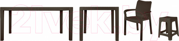 Изображение товара Стул пластиковый Ingreen Rattan / ING6182ГШК (горький шоколад)