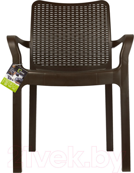 Изображение товара Стул пластиковый Ingreen Rattan / ING6182ГШК (горький шоколад)