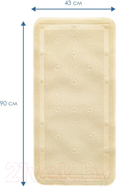 Изображение товара Коврик на присосках Вилина Массажный Лотос 6910 (43x90, бежевый)