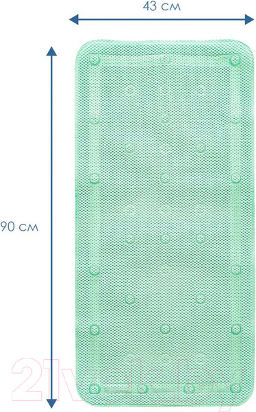 Изображение товара Коврик на присосках Вилина Массажный Лотос 6910 (43x90, зеленый)