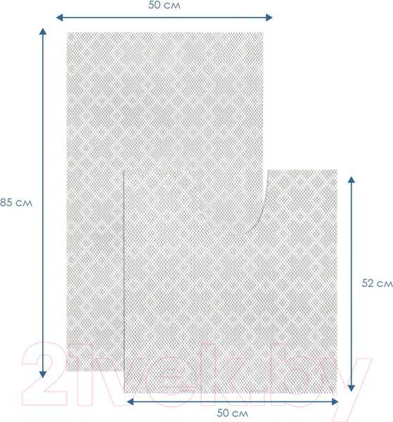 Изображение товара Набор ковриков для ванной и туалета Вилина 6833 V24SL (50x52, 50x85, 2шт)