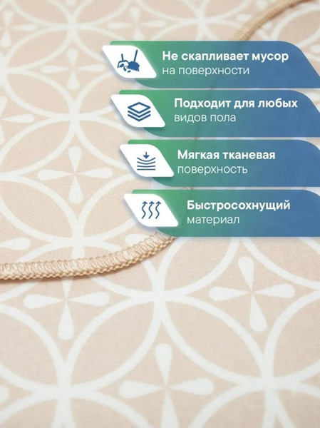 Изображение товара Коврик для ванной Вилина 7068 001 (50x85, противоскользящий, бежевый)