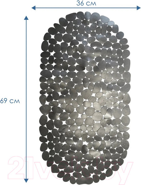 Изображение товара Коврик для ванной Вилина Лунный камень 7066 (36x69, графитовый серый)