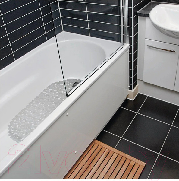 Изображение товара Коврик на присосках Вилина Морская галька 6805 (36x69, белый)