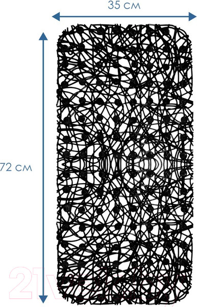 Изображение товара Коврик на присосках Вилина Паутинка 6916 (35x72, черный)