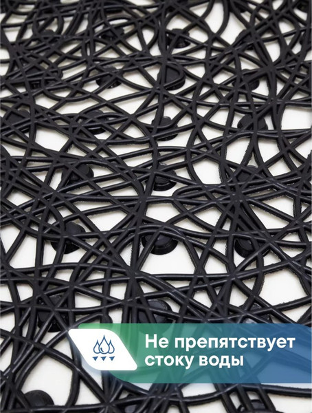 Изображение товара Коврик на присосках Вилина Паутинка 6916 (35x72, черный)