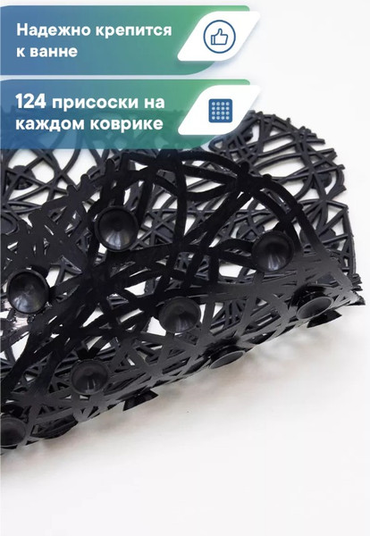 Изображение товара Коврик на присосках Вилина Паутинка 6916 (35x72, черный)