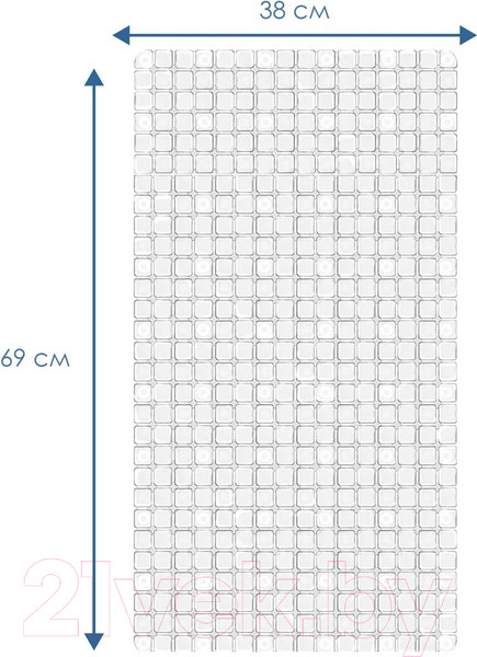 Изображение товара Коврик на присосках Вилина Мозаика 6979 (38x69, прозрачный)