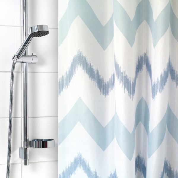 Изображение товара Шторка-занавеска для ванны Вилина 6666 2215 1 (180x180, полиэстер, голубые зигзаги)