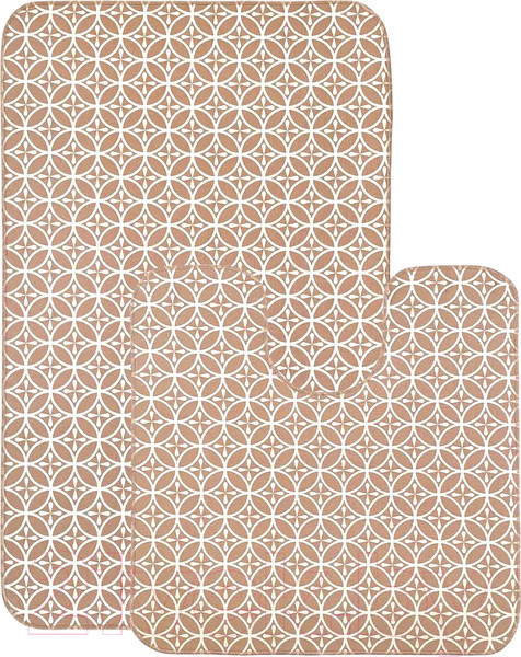 Изображение товара Набор ковриков для ванной и туалета Вилина 7060 002 (50x85, 50x52, противоскользящий, бежевый)