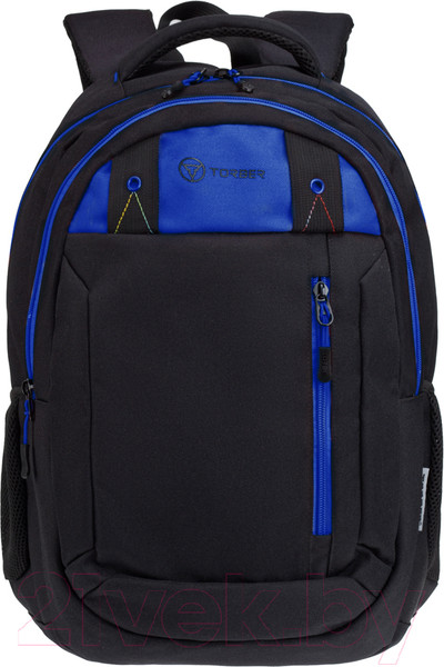 Изображение товара Школьный рюкзак Torber Class X / T5220-22-BLK-BLU-M (черный/синий)