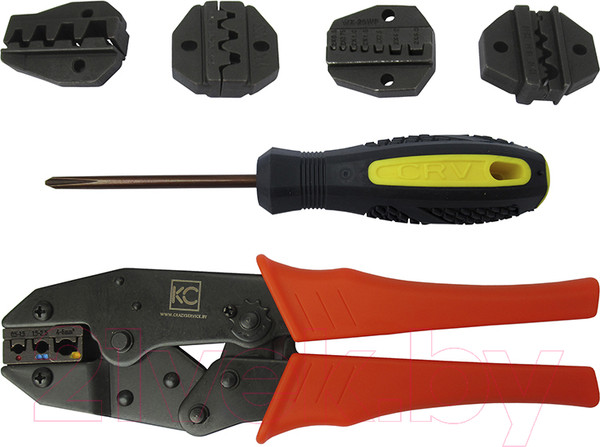 Изображение товара Набор обжимного инструмента КС КО-СНМ / 94726 (5 матриц, отвертка)