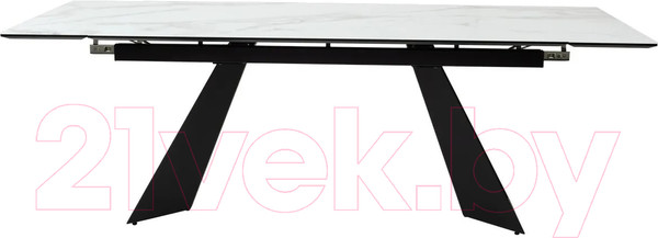 Изображение товара Обеденный стол M-City Купер 160 / 480M04543 (белый мрамор/черная шагрень/черный)