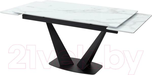 Изображение товара Обеденный стол M-City Ниагара 160 / 480M04461 (белый мрамор/черный)