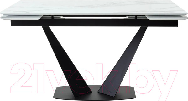 Изображение товара Обеденный стол M-City Ниагара 160 / 480M04461 (белый мрамор/черный)