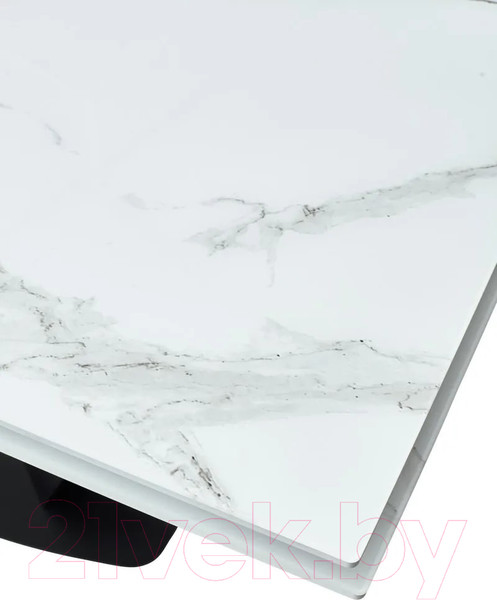 Изображение товара Обеденный стол M-City Ниагара 160 / 480M04461 (белый мрамор/черный)