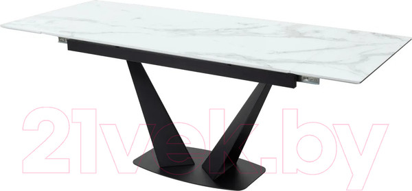 Изображение товара Обеденный стол M-City Ниагара 160 / 480M04461 (белый мрамор/черный)