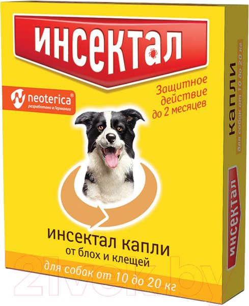 Изображение товара Капли от блох Инсектал Для собак 10-20кг / N103