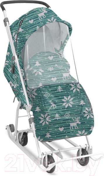 Изображение товара Санки-коляска Ника Наши детки 3-1К / НДТ3-1К/6 (скандинавский зеленый)