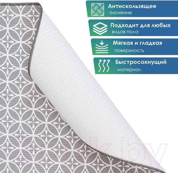 Изображение товара Набор ковриков для ванной и туалета Вилина 7060 002 (50x85, 50x52, противоскользящий, серый)
