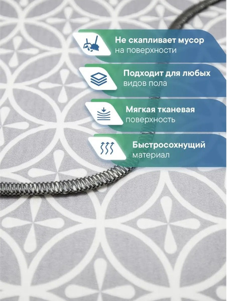 Изображение товара Набор ковриков для ванной и туалета Вилина 7060 002 (50x85, 50x52, противоскользящий, серый)