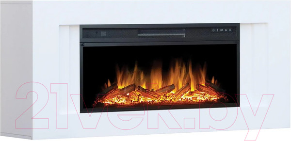 Изображение товара Каминокомплект Смолком Line V42 + Vision 42 LOG LED (бьянко белый)