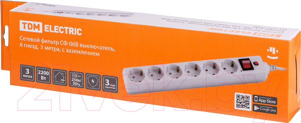 Изображение товара Сетевой фильтр TDM СФ-06В / SQ1304-0020