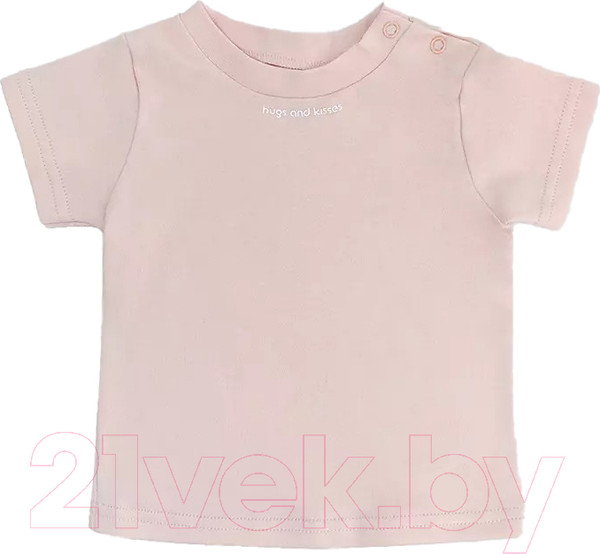 Изображение товара Футболка для малышей Rant Hugs And Kisses / 4672/3-68 (Soft Pink, р.68)