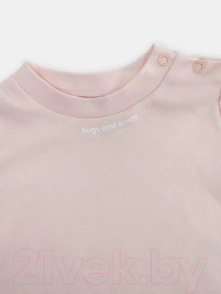 Изображение товара Футболка для малышей Rant Hugs And Kisses / 4672/3-68 (Soft Pink, р.68)