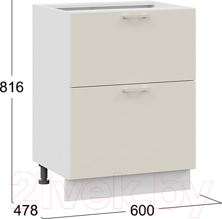 Изображение товара Шкаф-стол кухонный ТриЯ Габриэлла 1Н6Я2 (белый/кремовый)