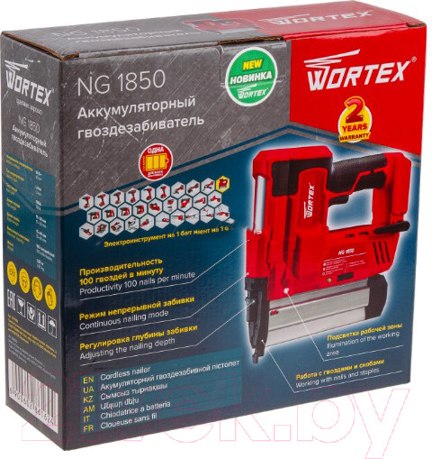 Изображение товара Аккумуляторный гвоздезабиватель Wortex NG 1850 ALL1